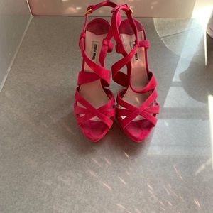 Pink Stiletto Miu Miu Heel platform peep toe